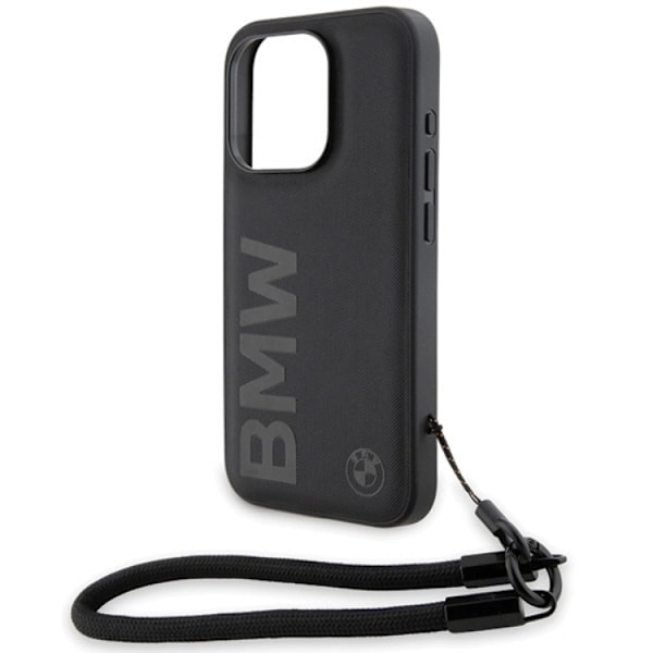 BMW iPhone 15 Pro Max Mobilskal Signature Läder Wordmark Cord Svart