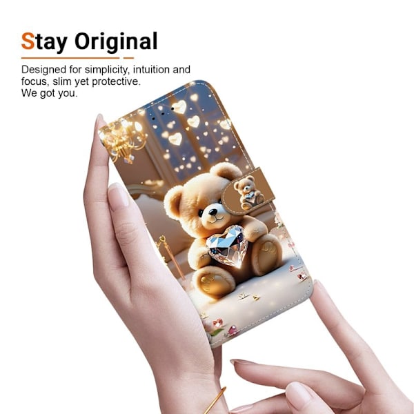 Plånboksfodral för Samsung Galaxy S26 Plus Konstläder Stativ - Diamond Bear