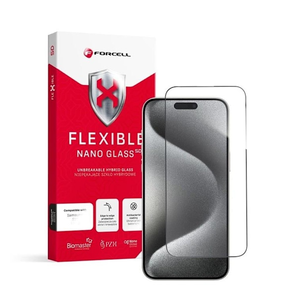 Forcell iPhone 15 Pro Max Härdat Glas Skärmskydd 5D Svart