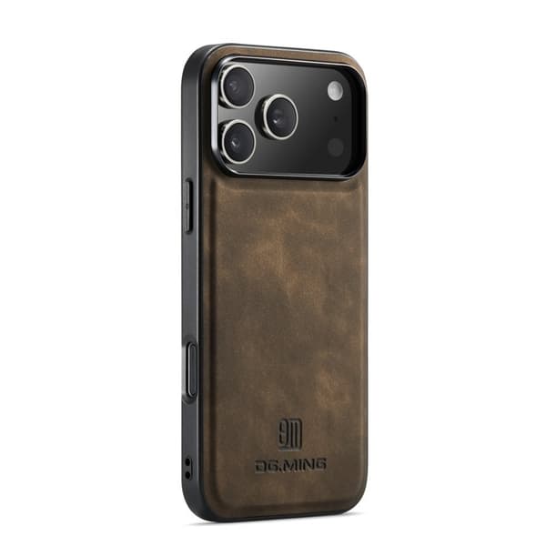 DG.MING Mobilskal till iPhone 17 Pro Max PU Läder Hybrid - Brun