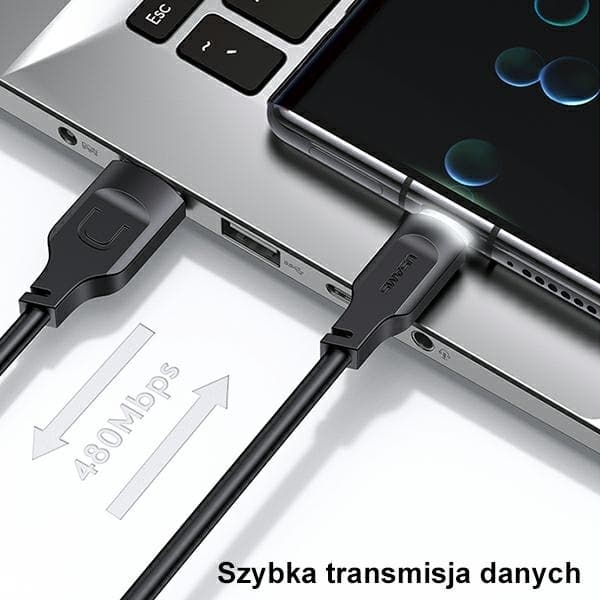 USAMS Kabel USB-C 6A 1,2m Display Lithe (US-SJ568) - Lila