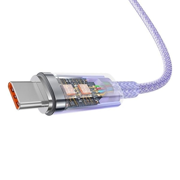 Baseus USB-A till USB-C-kabel 2m 100W - Lila Lila