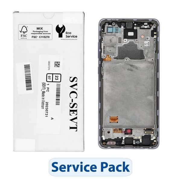SAMSUNG A72 Skärm med LCD-display A725F ServicePack - Lila Lila