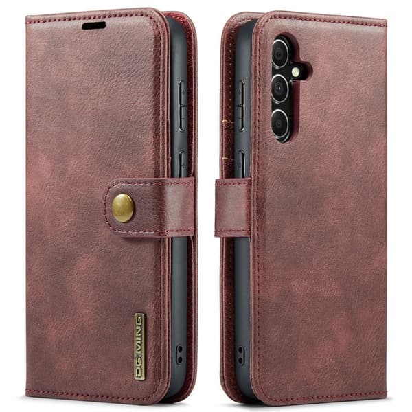 DG.MING Samsung Galaxy S23 FE Plånboksfodral i Röd Äkta läder