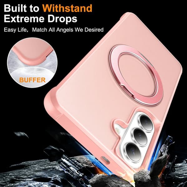 Mobilskal för Samsung Galaxy S26 Plus Magnetiskt Kickstand TPU + PC - Rosa