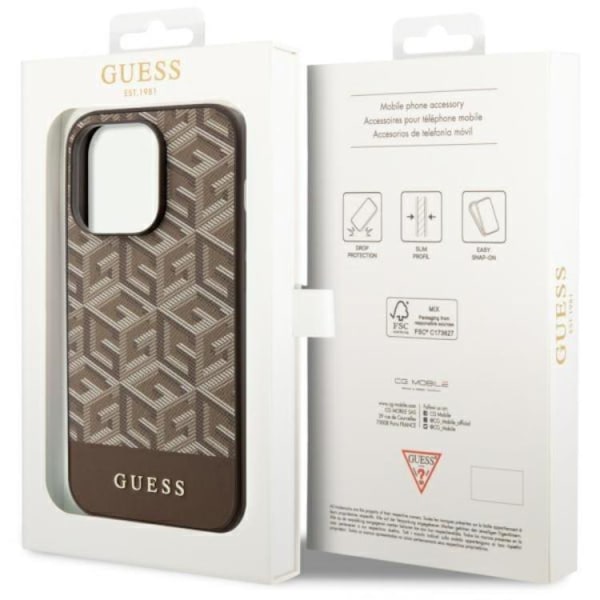 Guess iPhone 14 Pro Max Mobilcover MagSafe GCube Stripes - Brun