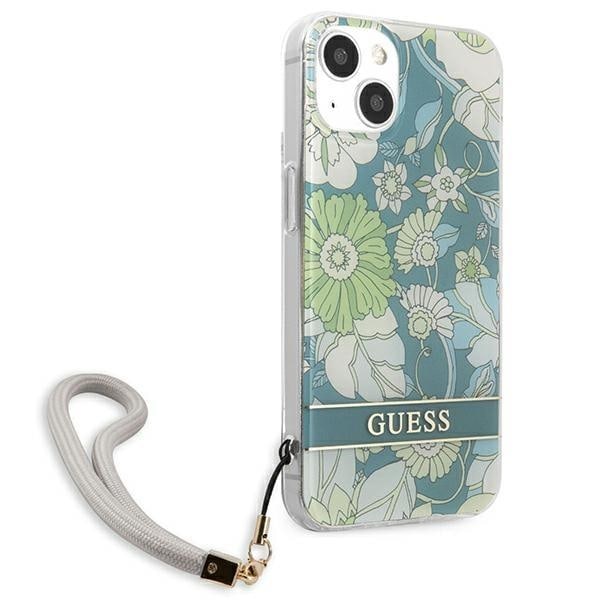 Guess iPhone 13 Mini Skal Flower Strap - Grön Grön