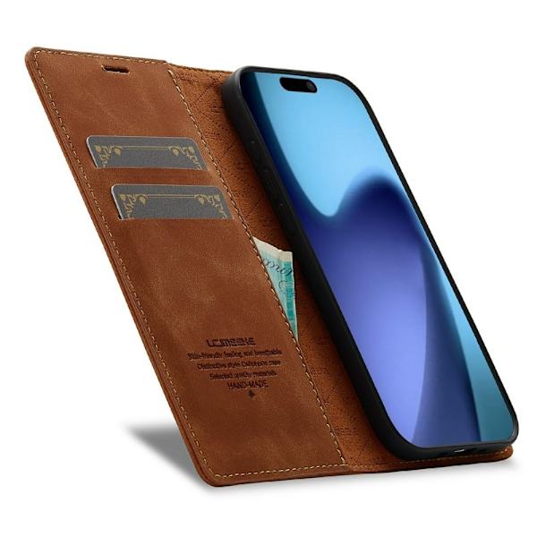 LC.IMEEKE iPhone Air Plånboksfodral Konstläder- Brun