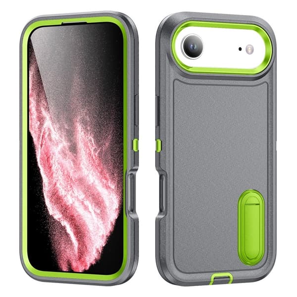 Mobilskal till iPhone Air Kickstand Silikon - Grå/Grön Grön
