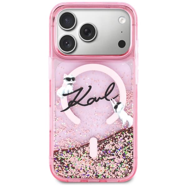 Karl Lagerfeld Mobilskal till iPhone 18 Pro Max/17 Pro Max MagSafe Glitter Rosa