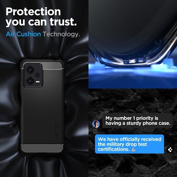 Spigen Xiaomi Redmi Note 12 Mobilskal Rugged Armor - Svart