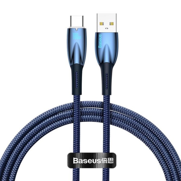 Baseus USB-A til USB-C Kabel 1M Glimmer Series - Blå