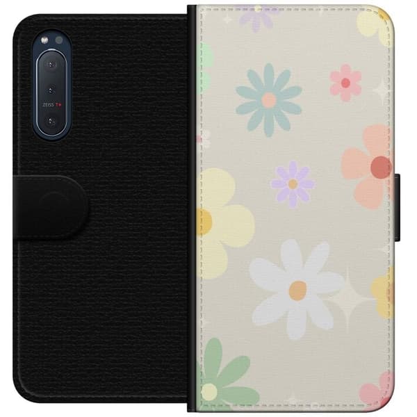 Plånboksfodral till Sony Xperia 5 II med fejdande blommor