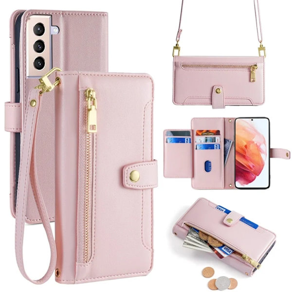 Galaxy S21 5G Plånboksfodral PU Läder Rosa