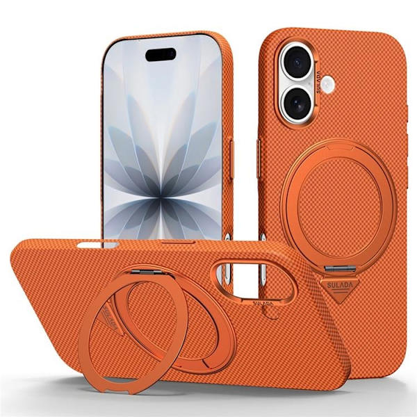 SULADA Mobilskal till iPhone 17 MagSafe Grid Texture - Orange Orange