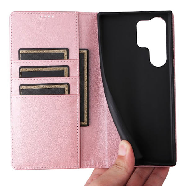 Plånboksfodral för Samsung Galaxy S26 Ultra RFID Blocking Konstläder - Rosa
