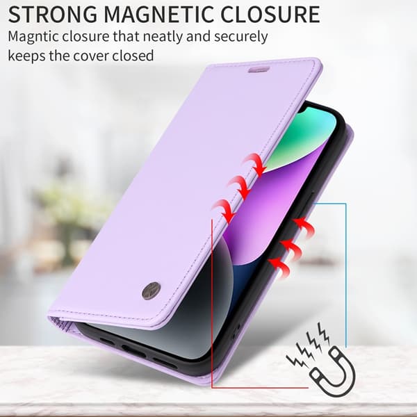 YIKATU OnePlus 15 Plånboksfodral Closure Konstläder Lila