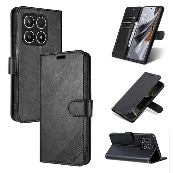 AZNS Xiaomi 17 Plånboksfodral Anti-Scratch Konstläder - Svart