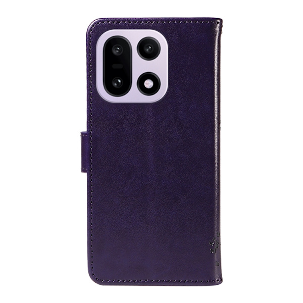 OnePlus 15 5G Plånboksfodral Cat Tree Pattern Konstläder Lila