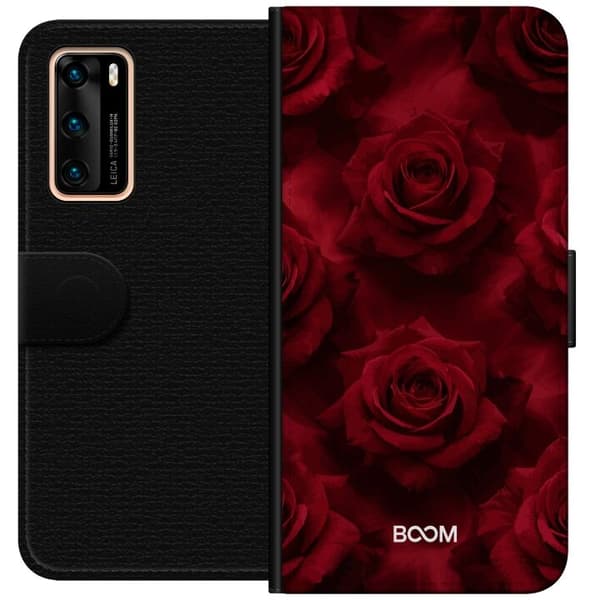 Plånboksfodral till Huawei P40 med Crimson Rose