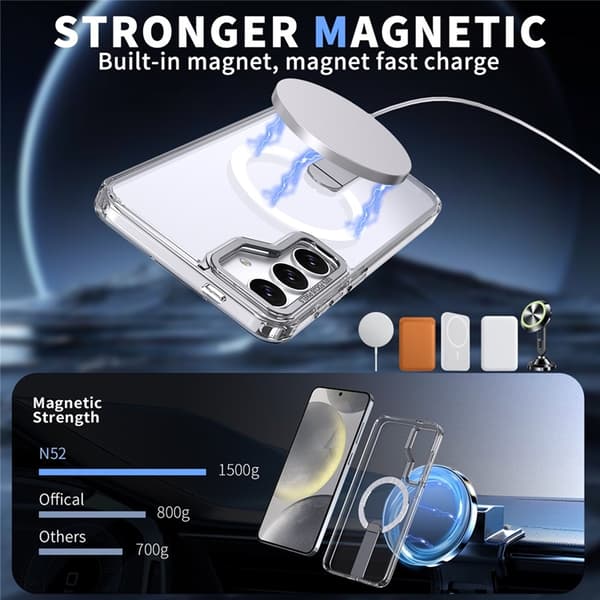 Mobilskal till Galaxy S25/S24 MagSafe Kickstativ Acrylic - Clear Transparent