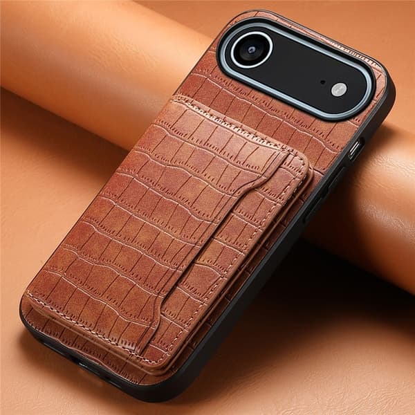 Mobilskal till iPhone Air Korthållare Crocodile - Brun Brun