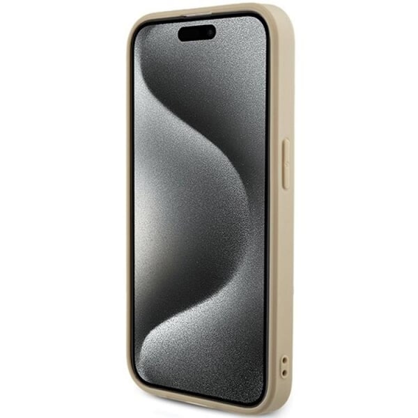 Guess Mobilskal till iPhone 15 Pro Saffiano Iridescent Script - Guld