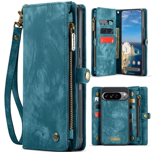 CASEME 008 Plånboksfodral till Google Pixel 10 Pro XL Konstläder - Blå
