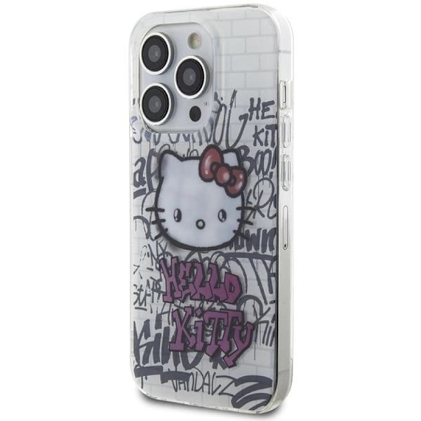 Hello Kitty iPhone 14 Pro Mobilskal Bricks Graffiti - Vit