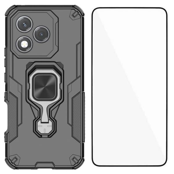 WANLONFENG Mobilskal till Honor 400 Lite Kickstand - Svart Svart