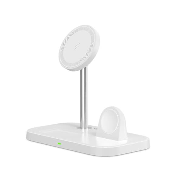 Tech-Protect 3-in-1 Trådlös Laddare Magsafe iPhone Apple Watch AirPods - Vit Vit