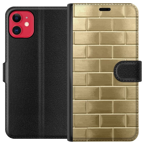 Plånboksfodral till Apple iPhone 11 med Gyllene Murstenar