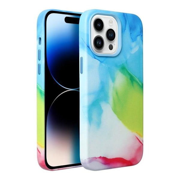 iPhone 13 Pro Max Magsafe Mobilskal Läder - Multicolor Splash
