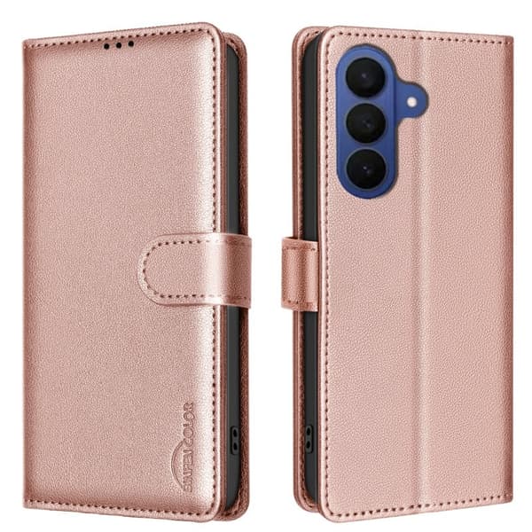 BINFEN Samsung Galaxy S26 Pro Plånboksfodral Konstläder RFID Skydd - Roséguld