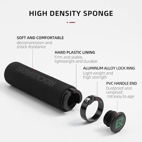 Rockbros Bicycle Greppar Sponge - Svart Svart