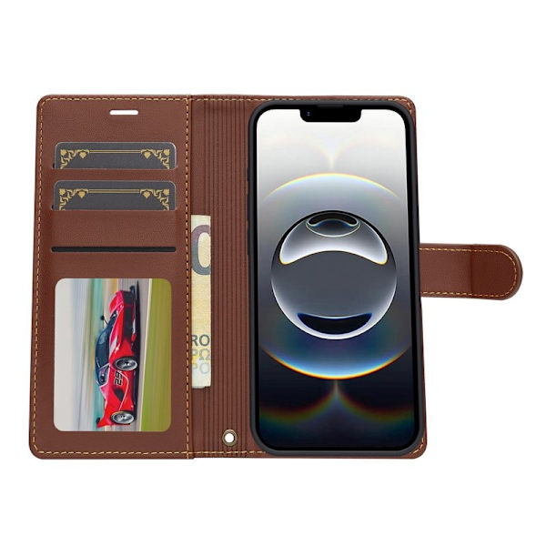 LC.IMEEKE L2 Series iPhone 16e Plånboksfodral Konstläder - Brun