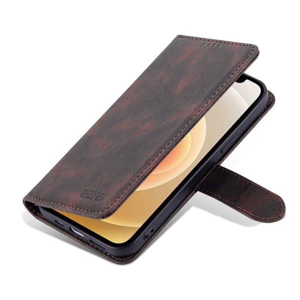 AZNS iPhone 14 Plus Plånboksfodral i Konstläder - Brun - Anti-fall och skydd