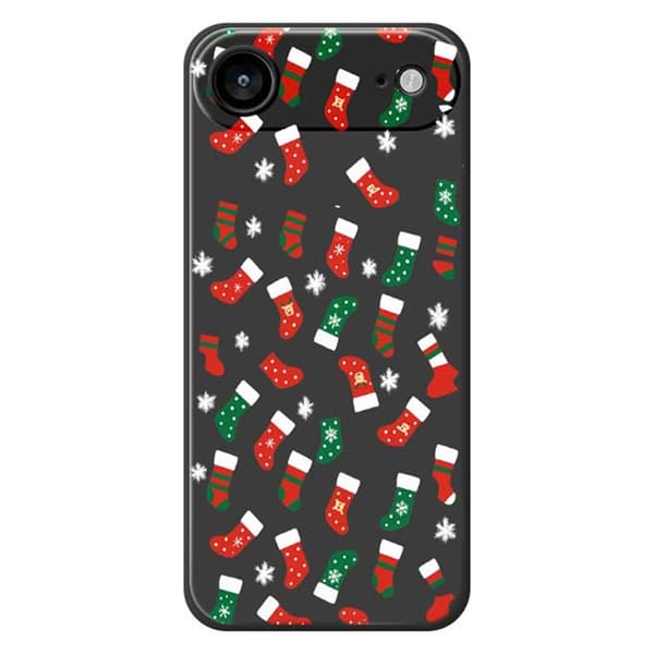 Mobilskal till iPhone Air Röd och Grön Socks Pattern TPU - Svart Svart
