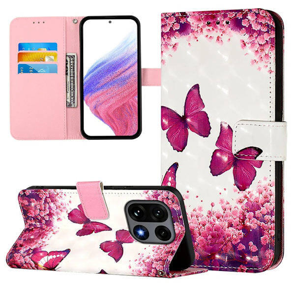 OnePlus 15 Konstläder Plånboksfodral Pattern Printing Rosa