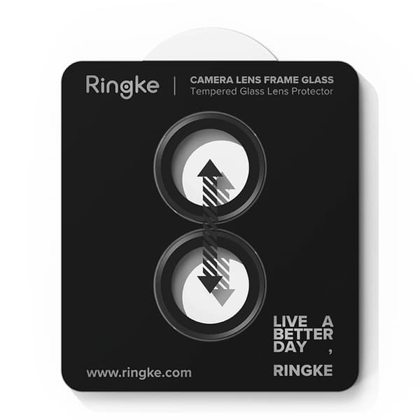 Ringke [2-Pack] iPhone 17 Härdat Glas Kameraskydd - Svart Svart