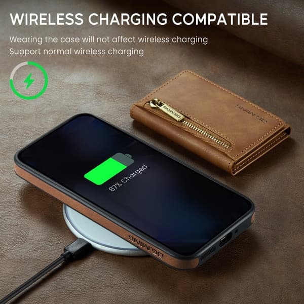 DG.MING M5 Series Google Pixel 9 Pro XL Plånboksfodral Konstläder Brun