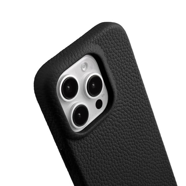 MELKCO Mobilskal till iPhone 16 Pro Max Magnetiskt Äkta Läder PC Svart