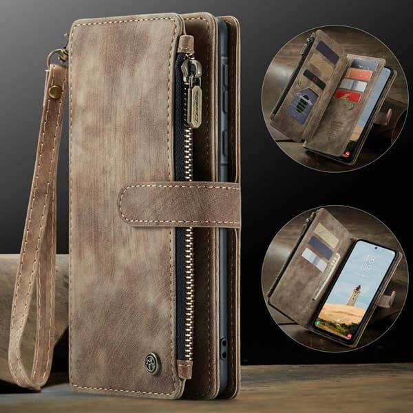 CASEME Konstläder Plånboksfodral för Samsung Galaxy A17 5G/4G - Brun