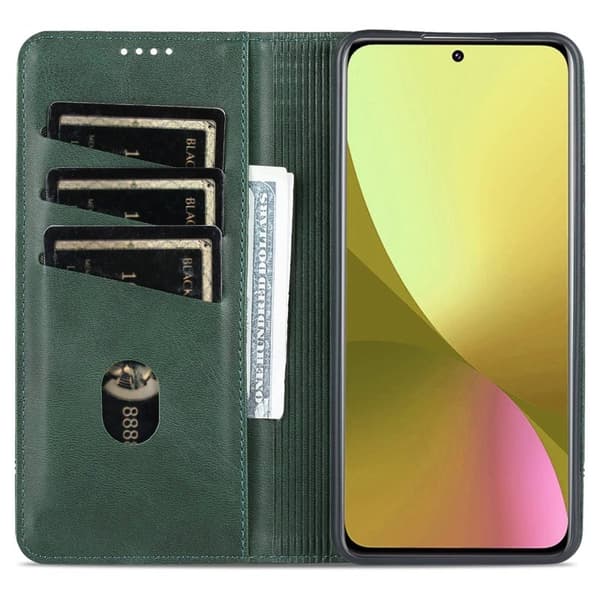 AZNS Xiaomi 12 Lite 5G Plånboksfodral Konstläder - Grön