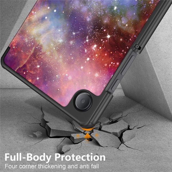 Galaxy Tab A9 Fodral Pattern Printing Tri-fold Konstläder Rosa