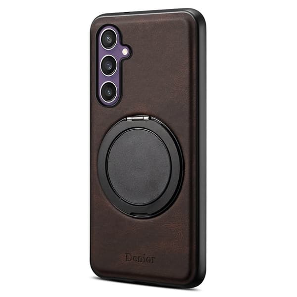 DENIOR Mobilskal till Galaxy S23 FE Magnetisk Ställning Läder PC TPU - Brun