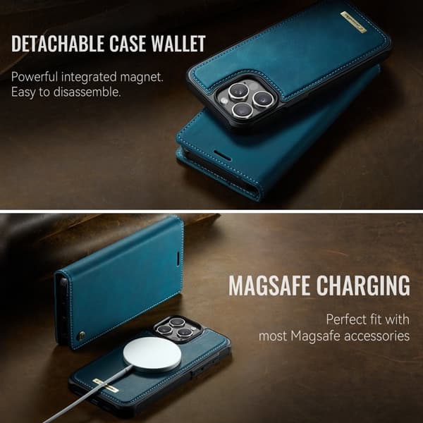 CASEME C49 Mobilskal till iPhone 13 Pro MagSafe RFID Läder Grön