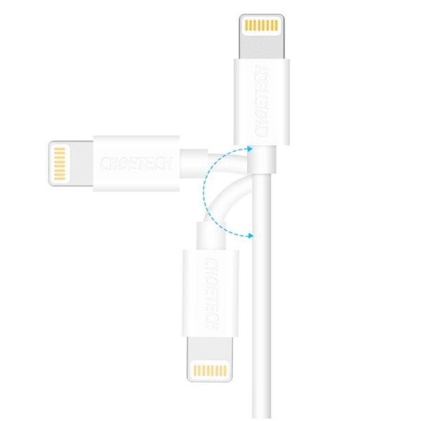 Choetech MFI USB - Lightning -kaapeli 1,2 m - valkoinen