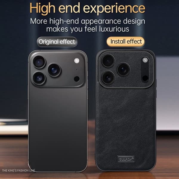 SULADA Mobilskal till iPhone 17 Pro Max PU-läder+TPU+PC - Blå Blå