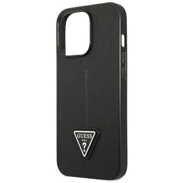 GUESS iPhone 14 Pro Case Saffiano Triangle -logo - musta